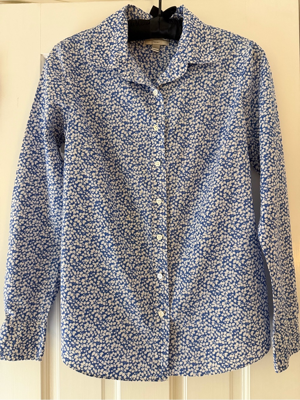 J. Crew Blue and White Floral Button-Down Shirt